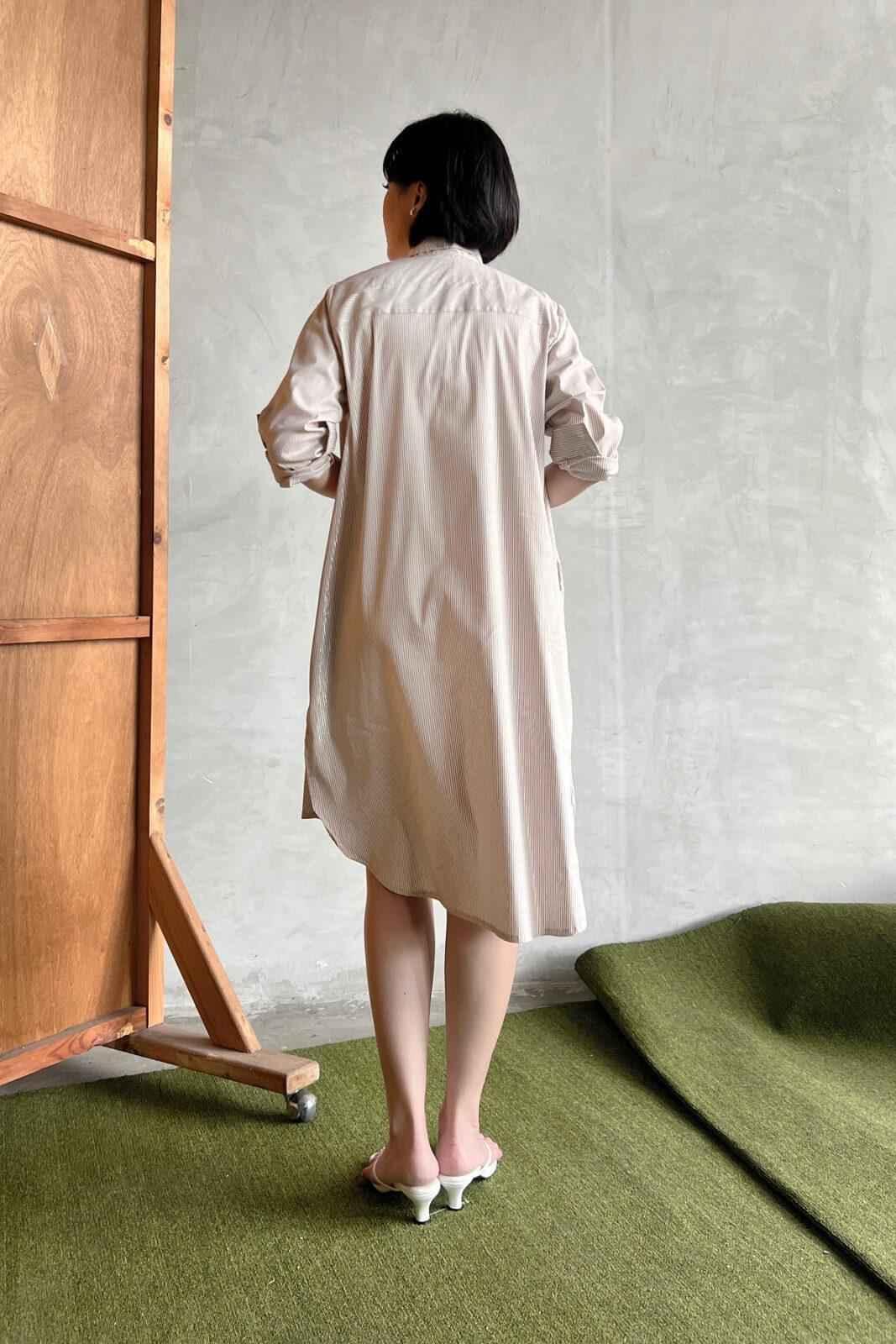 Alpen Shirt Dress Brown/Silver - EESOME
