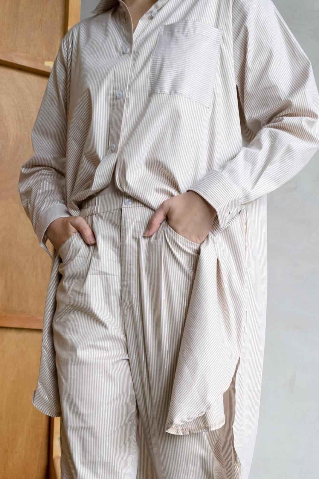 Alpen Shirt Dress Brown/Silver - EESOME