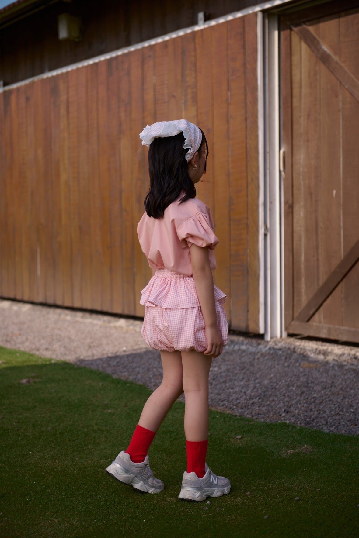 Apron Bubble Petite Shorts Peach