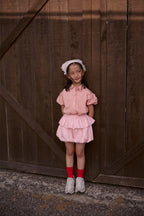 Apron Bubble Petite Shorts Peach
