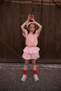 Apron Bubble Petite Shorts Peach