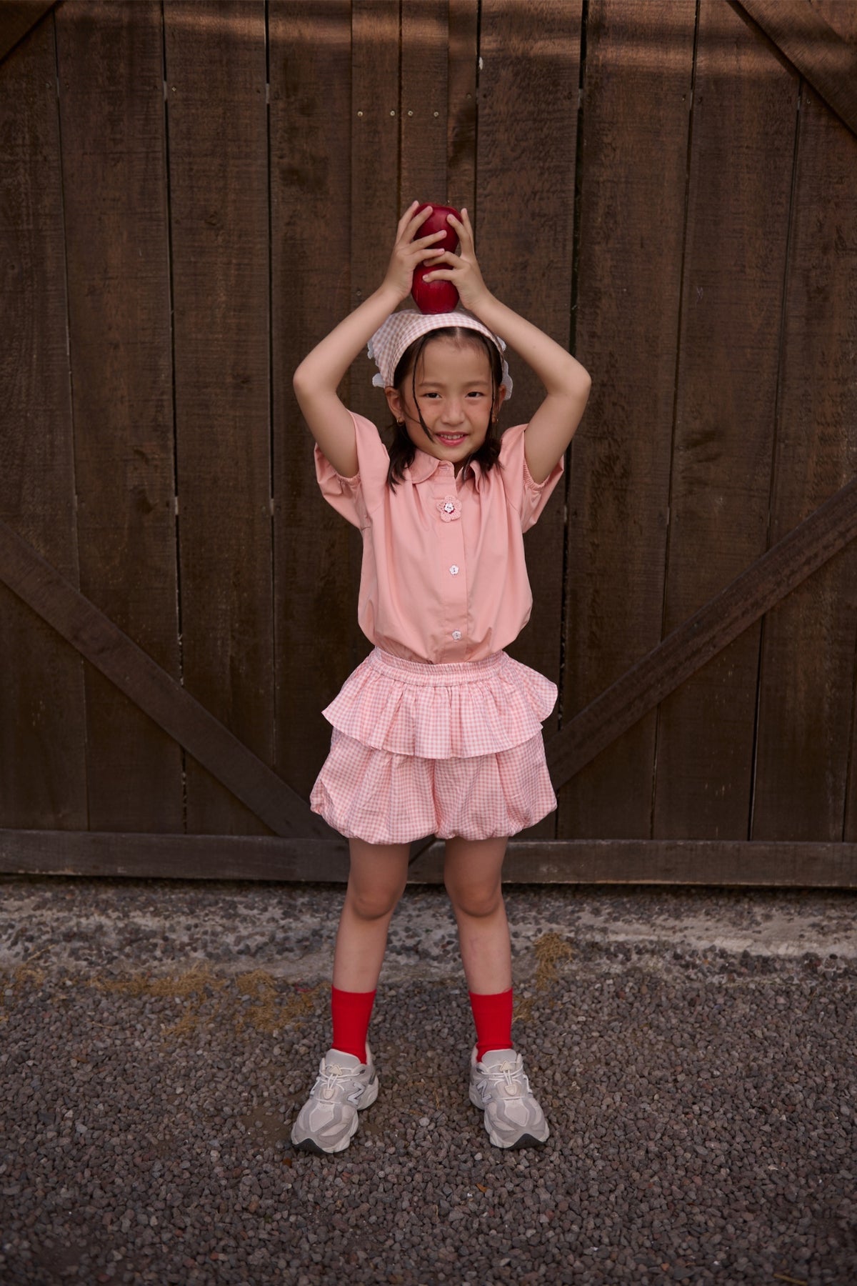 Apron Bubble Petite Shorts Peach