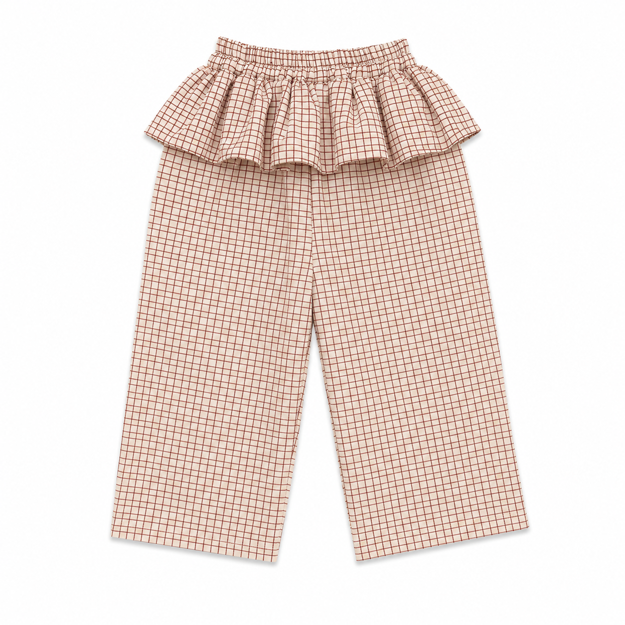 Apron Petite Long Pants Plaid Red