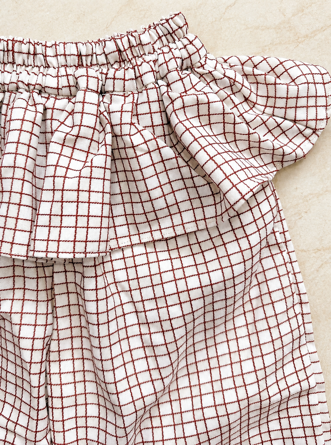 Apron Petite Long Pants Plaid Red detail