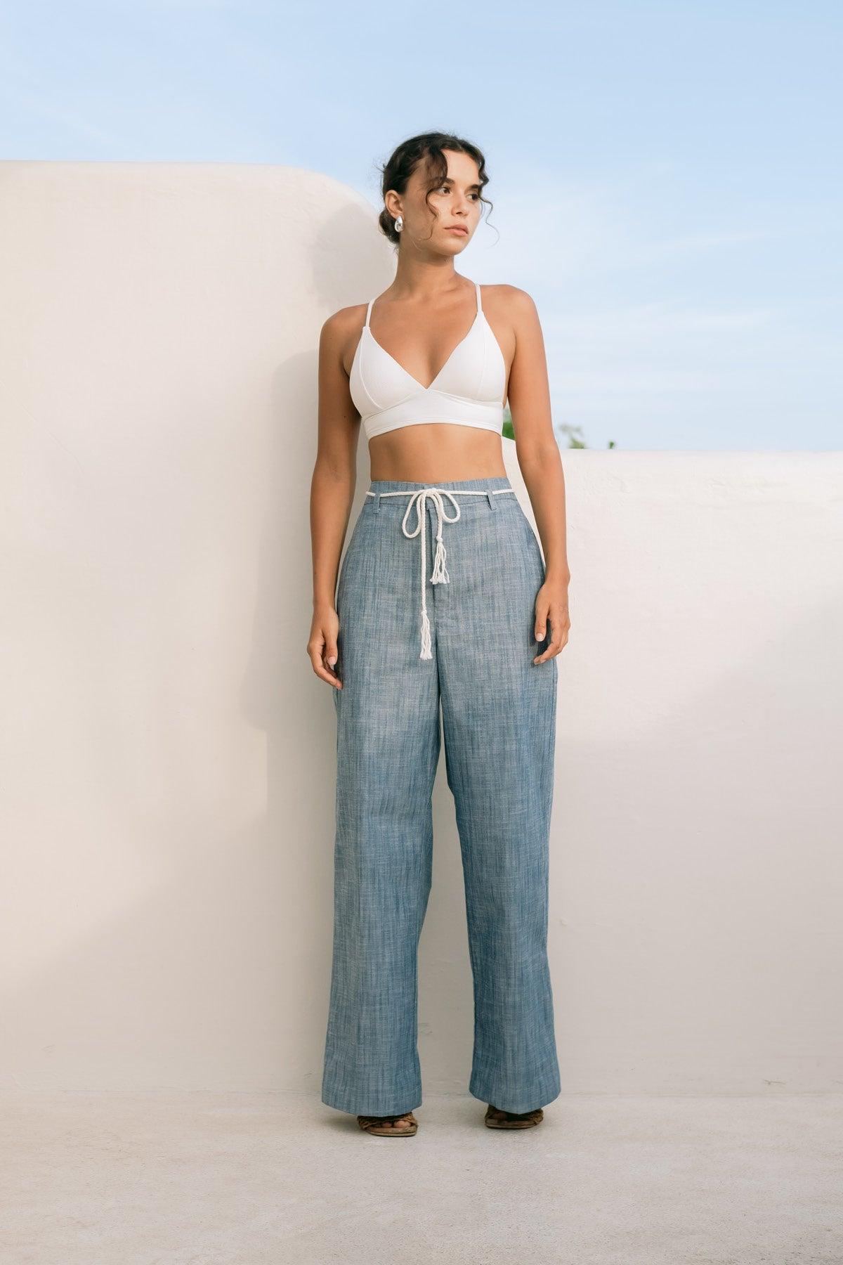 Ari Long Pants Misty Blue - EESOME