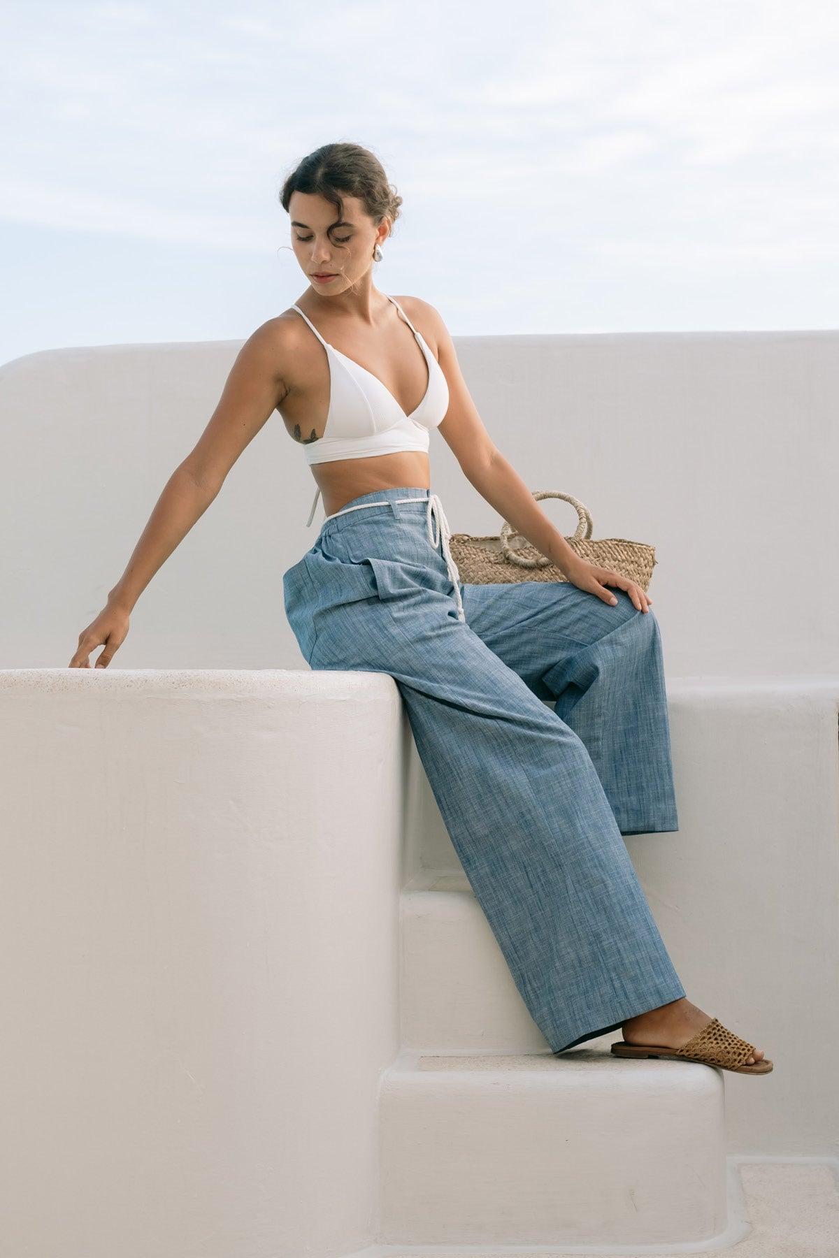Ari Long Pants Misty Blue - EESOME