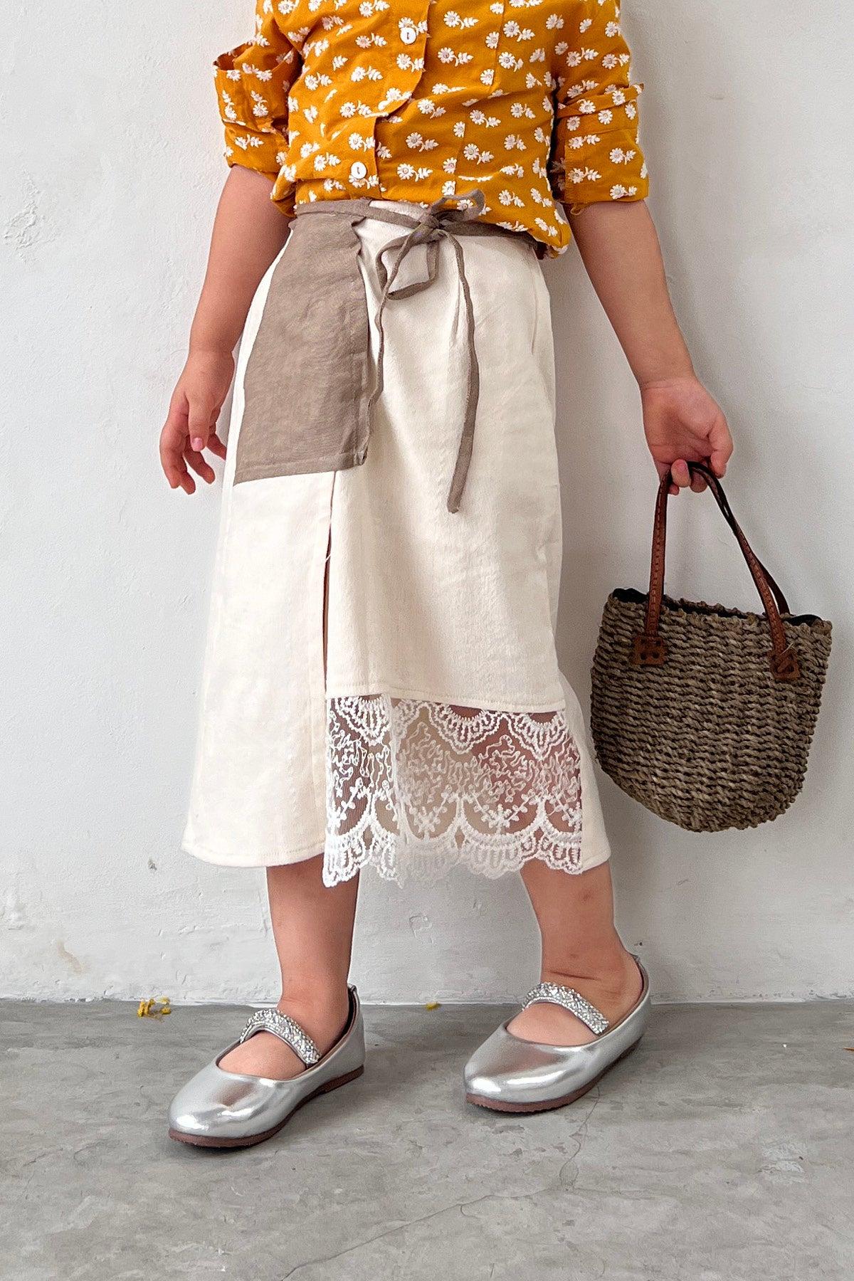 Atlas Petite Skirt Beige/Brown - EESOME