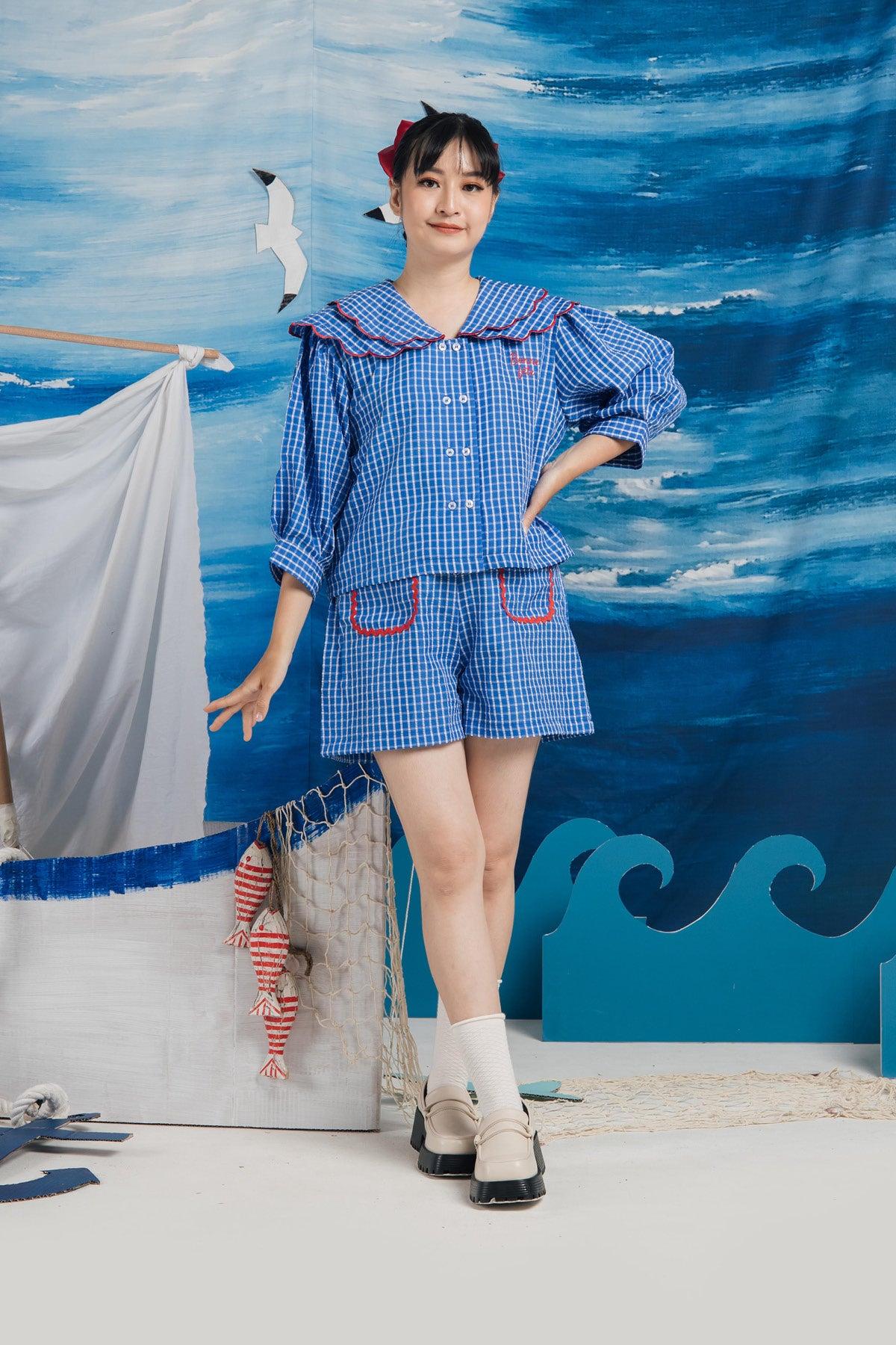 Bleu Shorts in Blue - EESOME