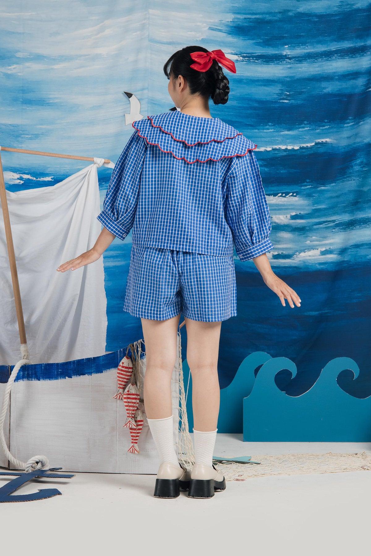 Bleu Shorts in Blue - EESOME
