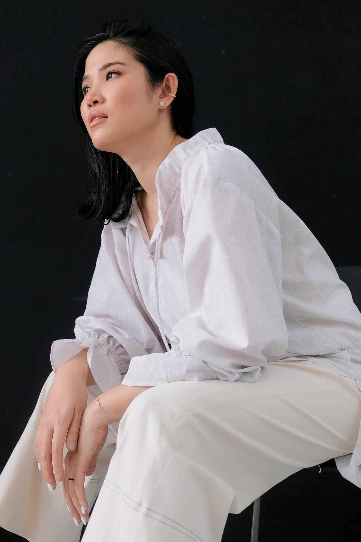 Buih Tunic Dress Light Grey - EESOME