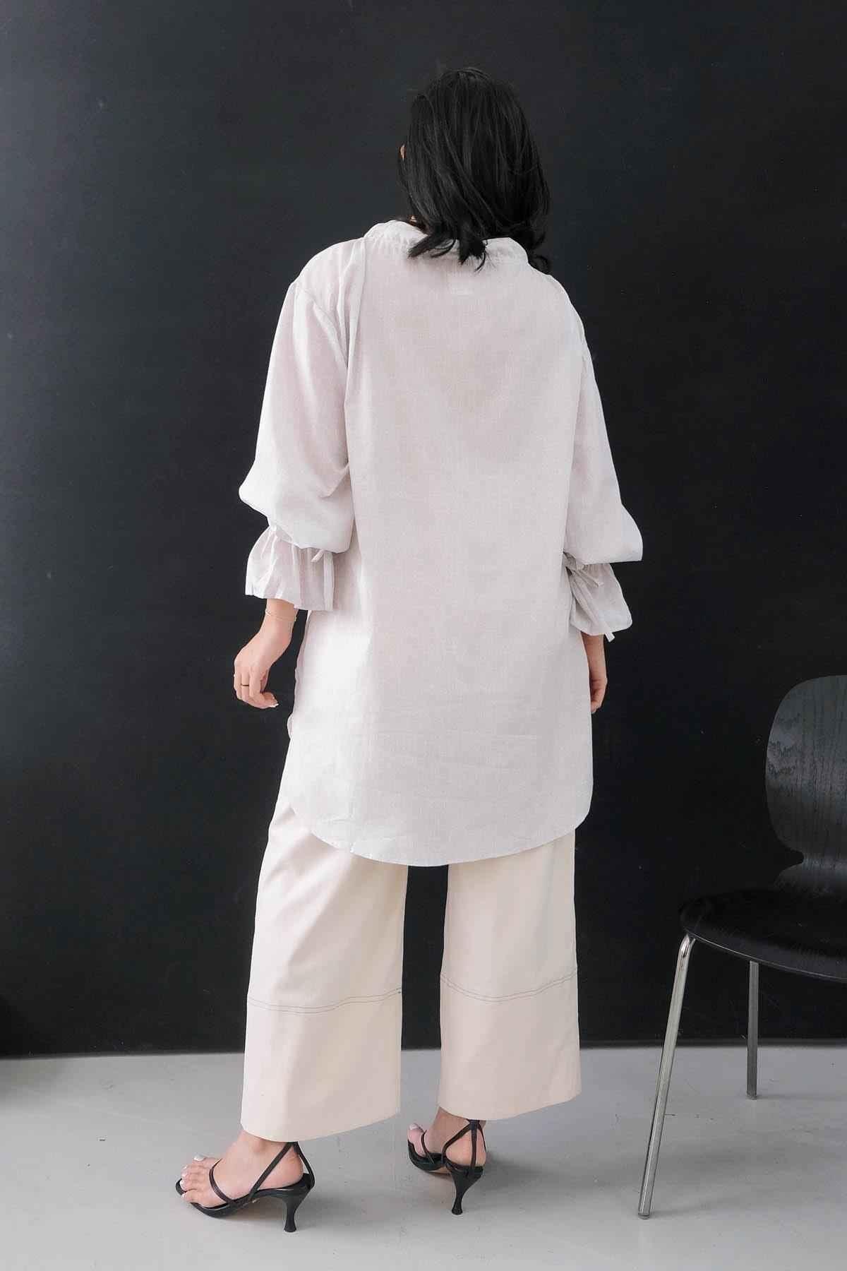 Buih Tunic Dress Light Grey - EESOME