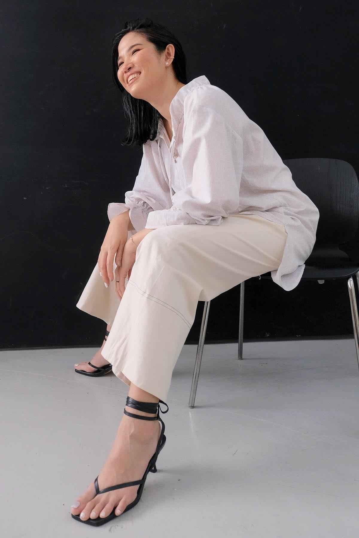 Buih Tunic Dress Light Grey - EESOME