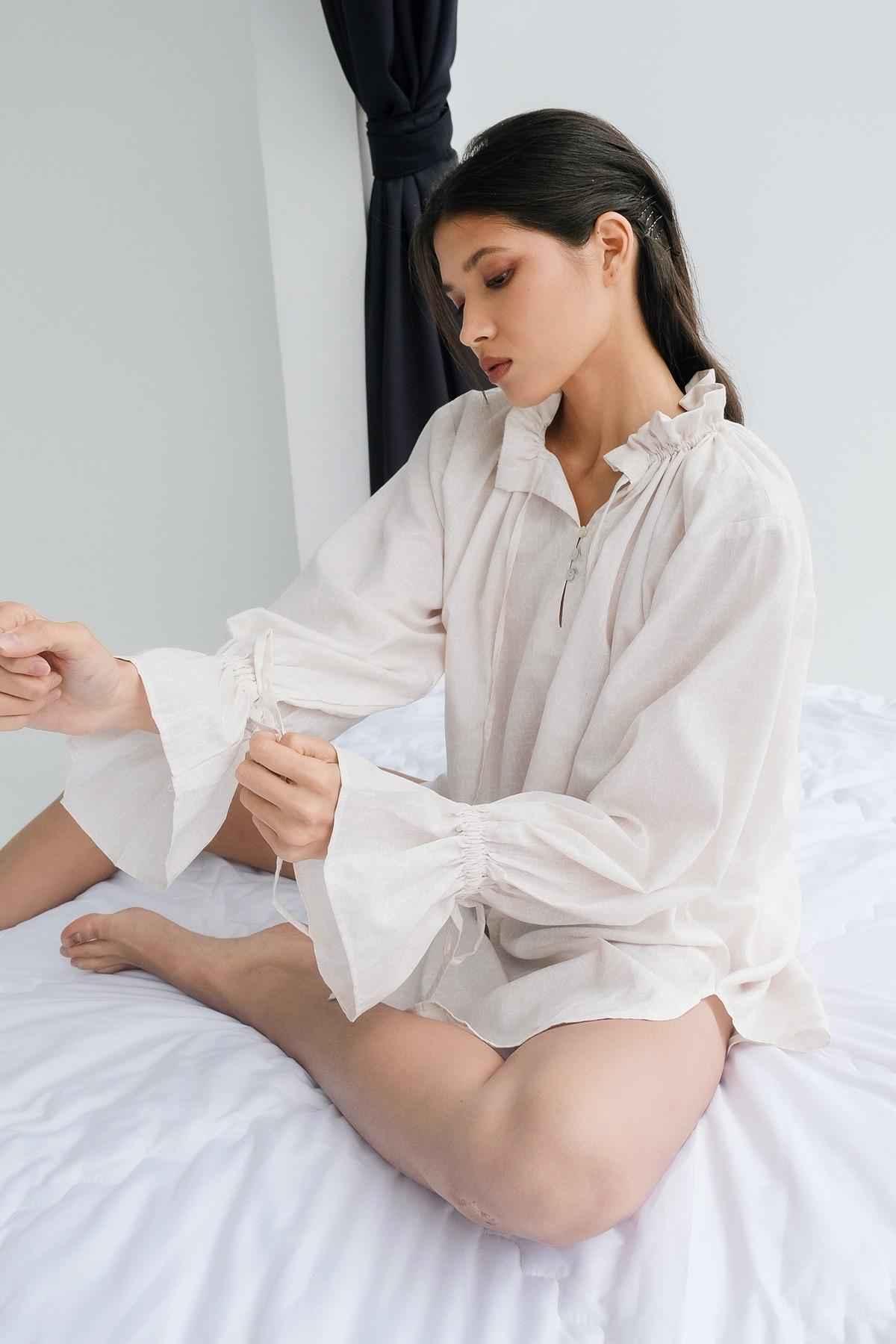 Buih Tunic Dress Nude - EESOME