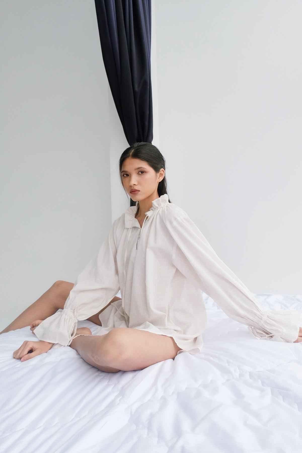 Buih Tunic Dress Nude - EESOME