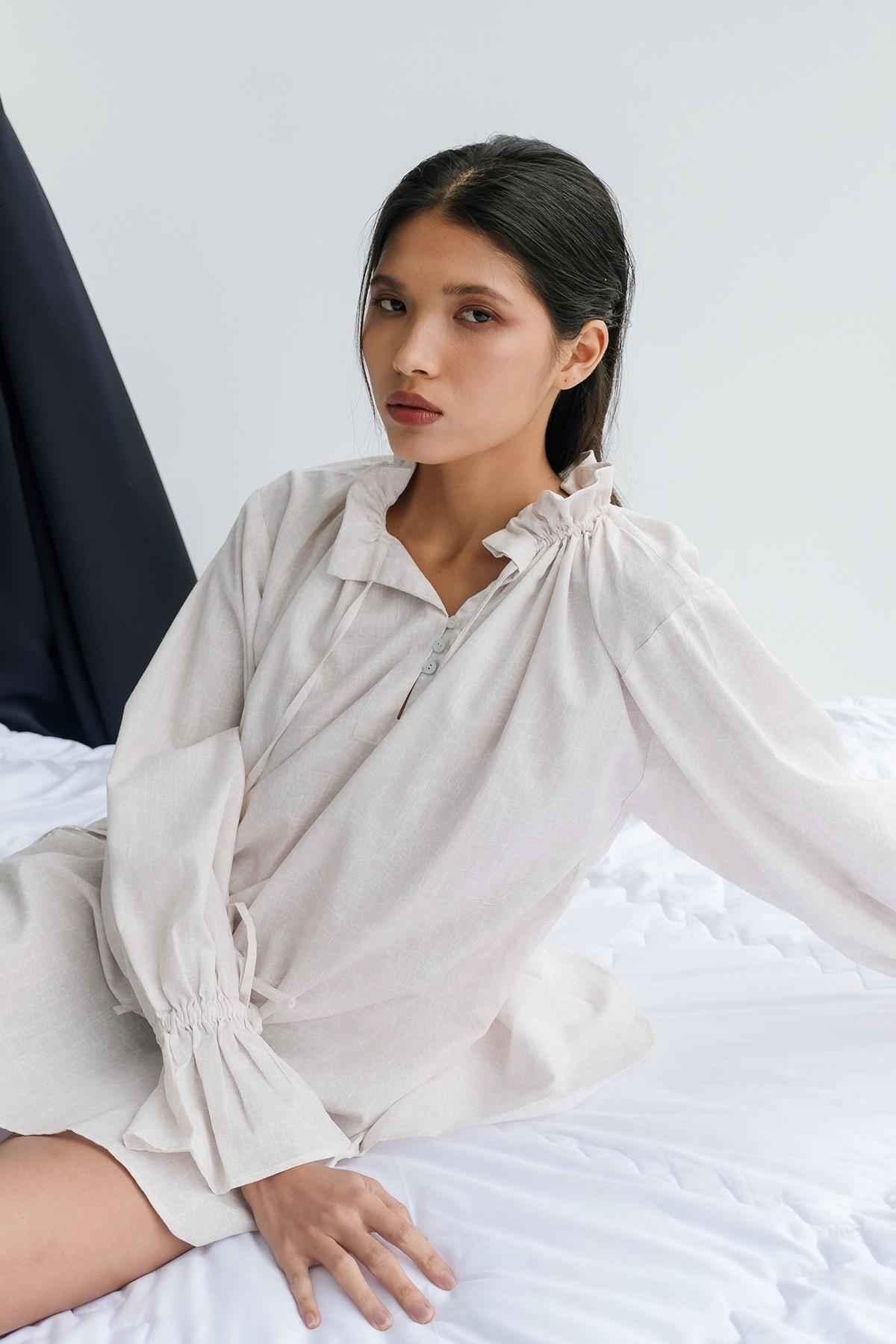 Buih Tunic Dress Nude - EESOME