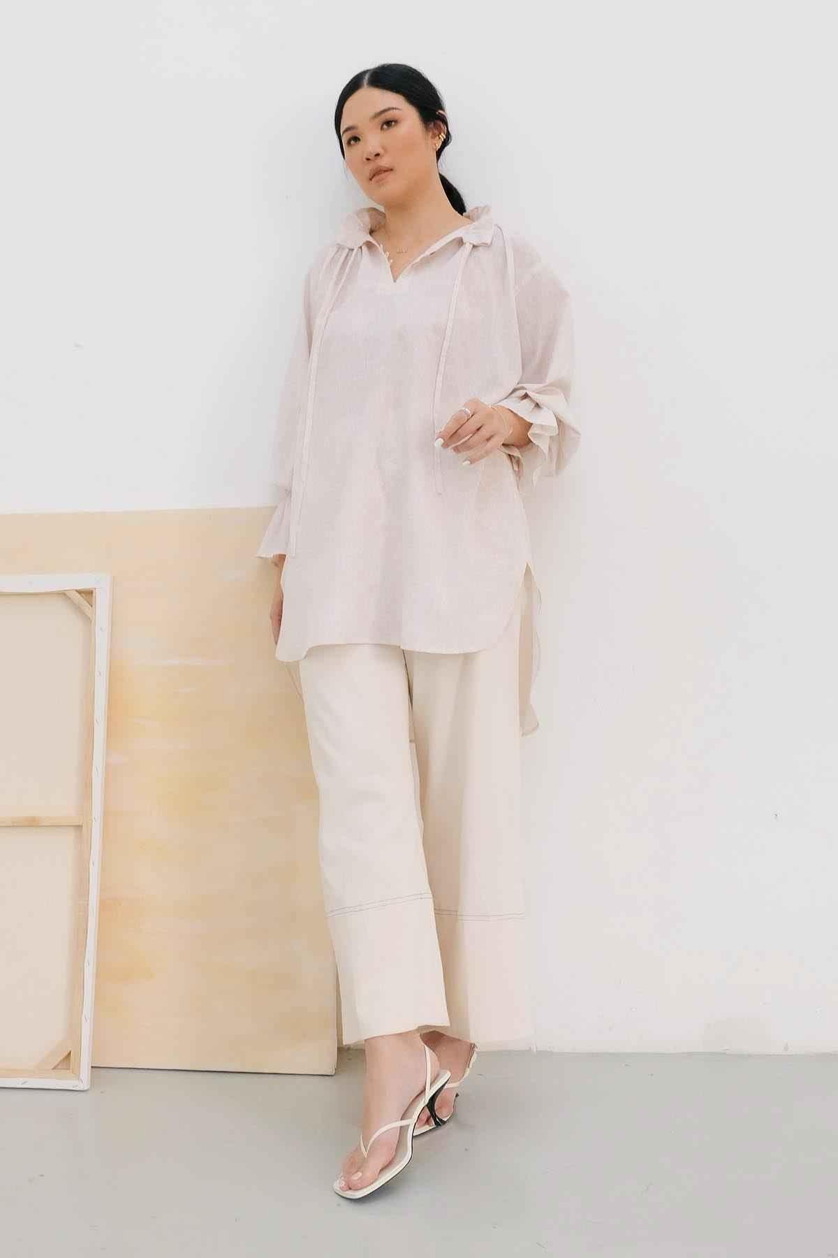 Buih Tunic Dress Nude - EESOME