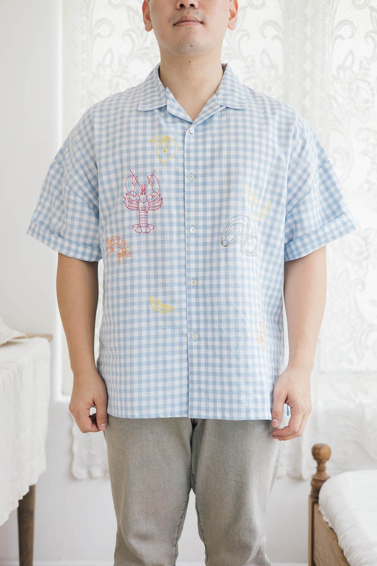 Capri Shirt Gingham Blue - EESOME