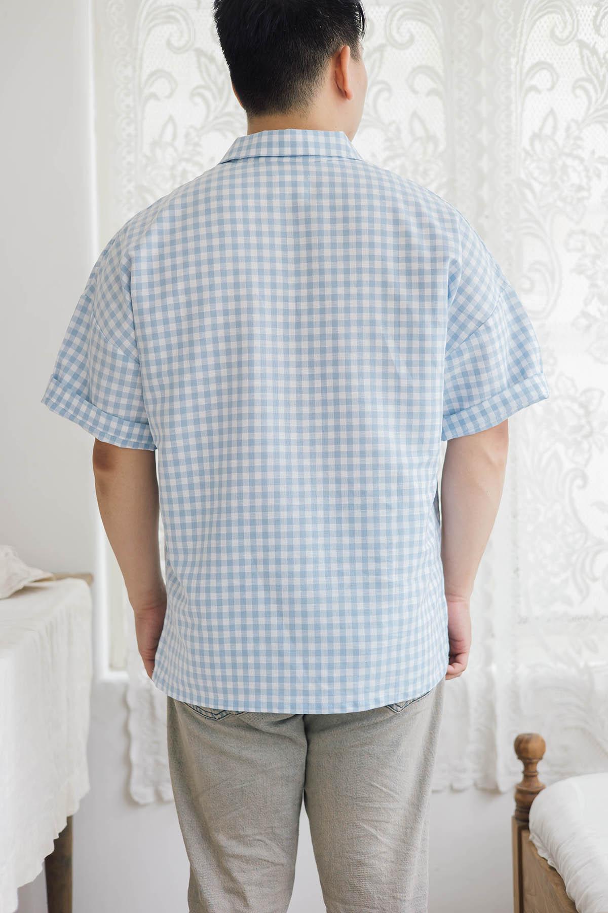 Capri Shirt Gingham Blue - EESOME
