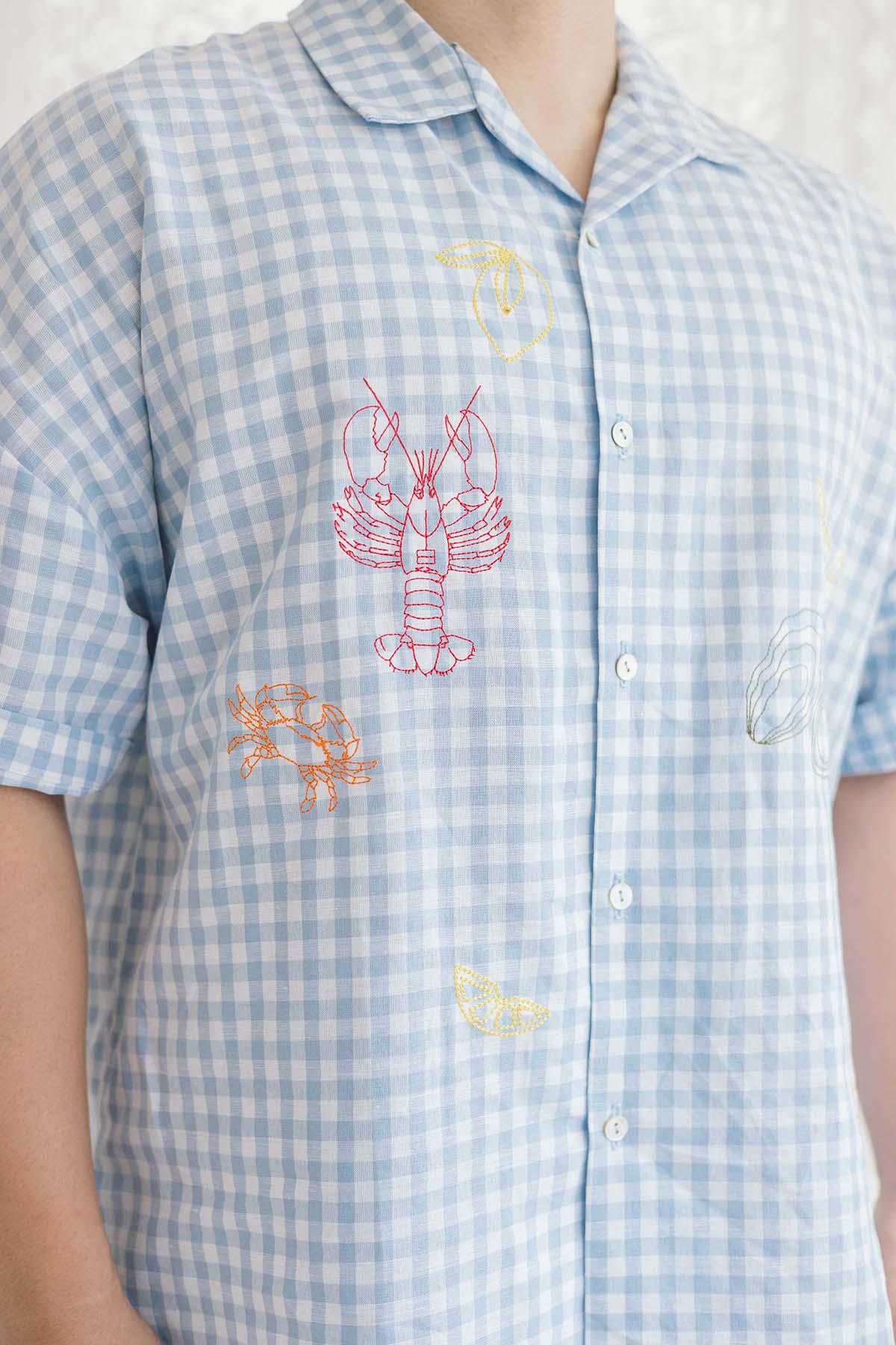 Capri Shirt Gingham Blue - EESOME