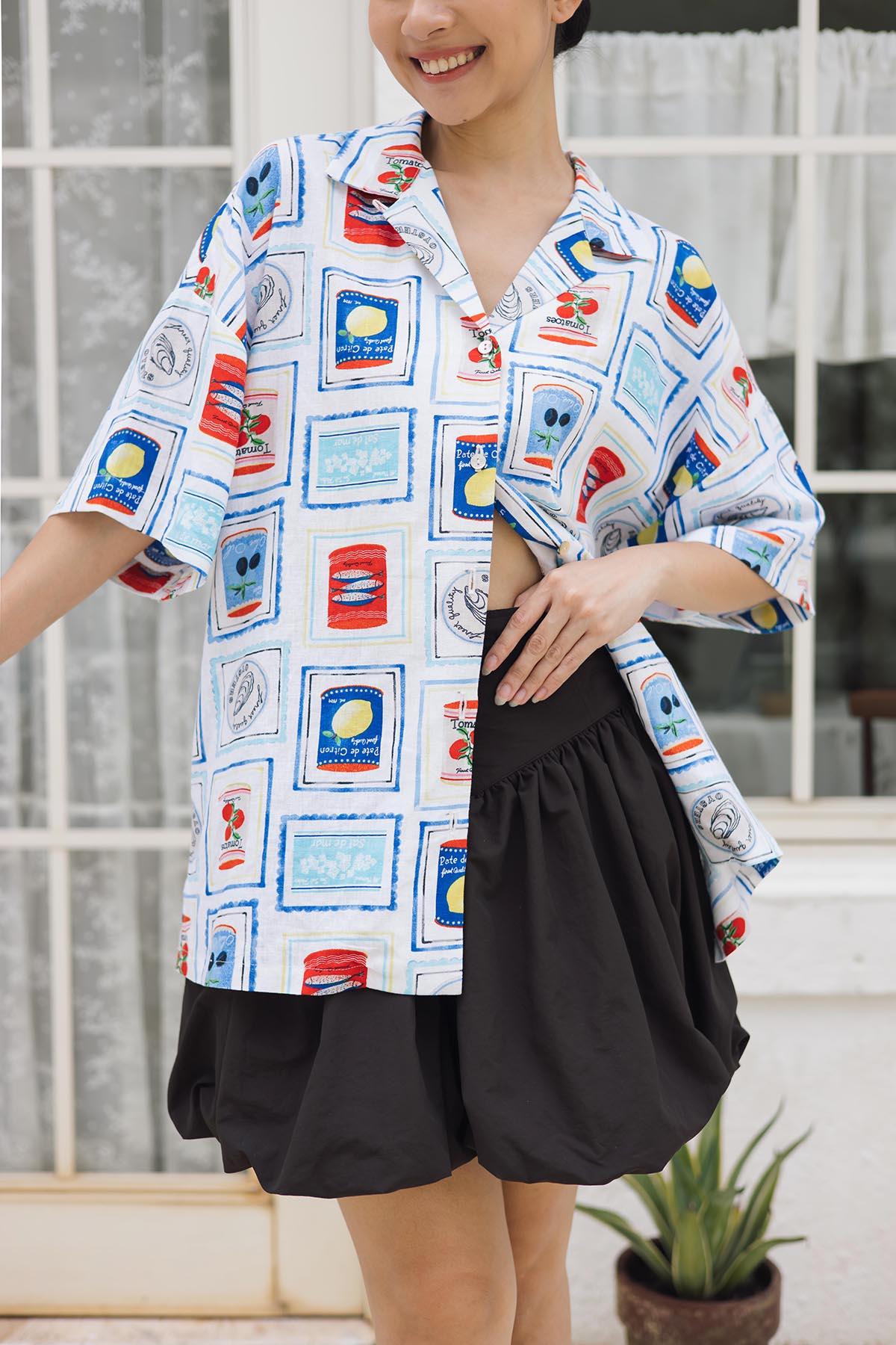 Capri Shirt Red &amp; White - EESOME