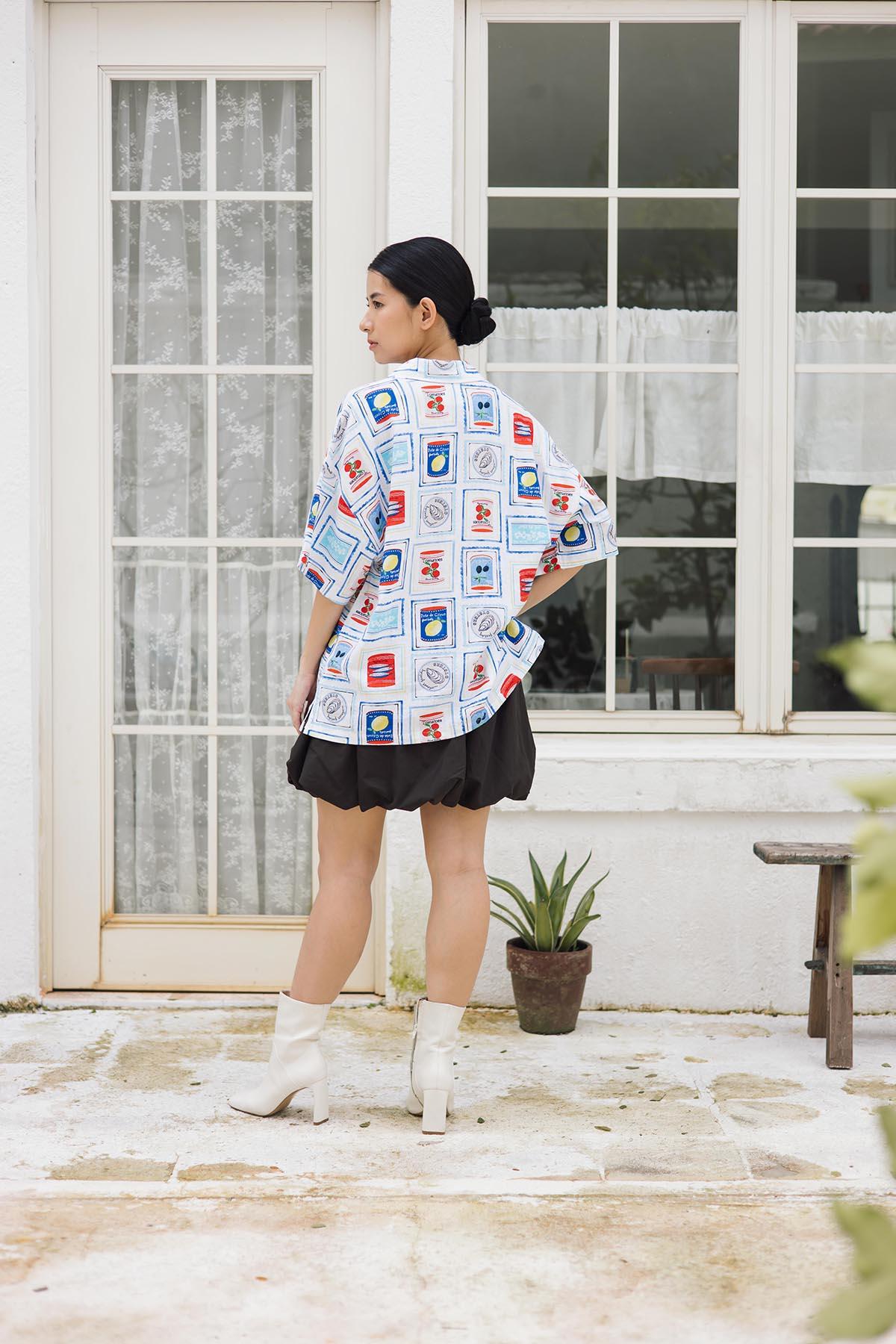 Capri Shirt Red &amp; White - EESOME