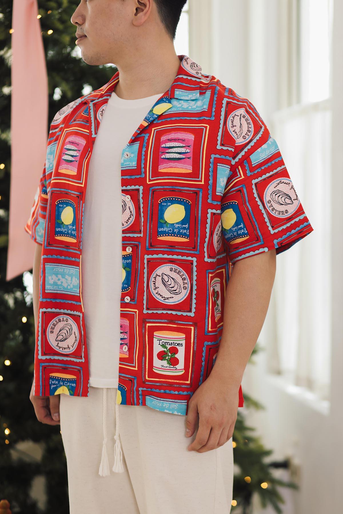 Capri Shirt Red &amp; White - EESOME