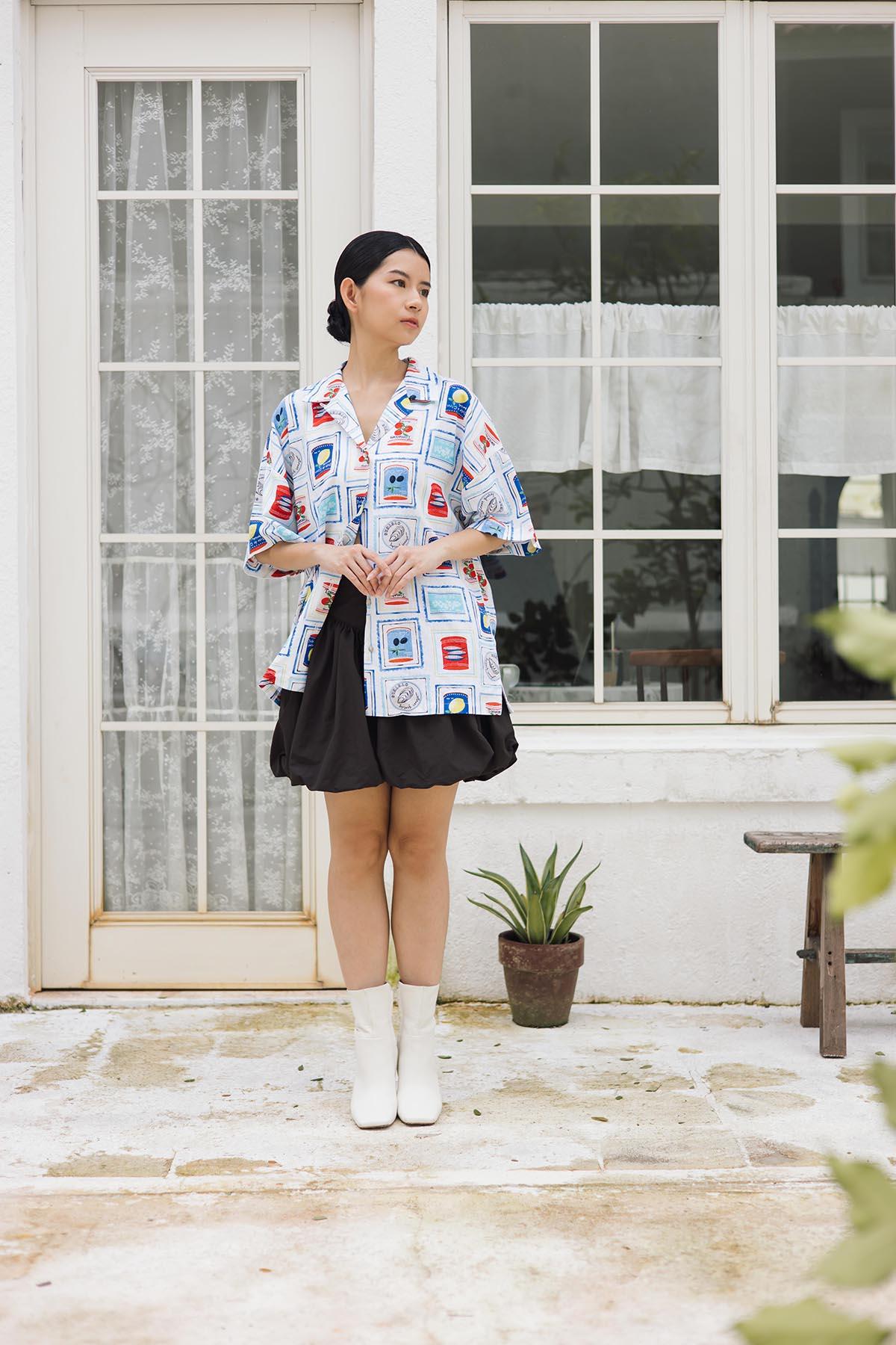 Capri Shirt Red &amp; White - EESOME