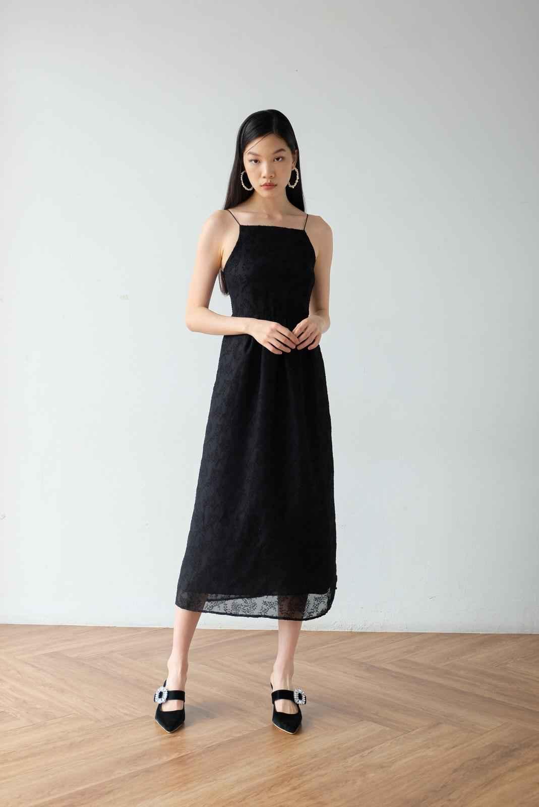 Carrie Dress Black Abstract - EESOME