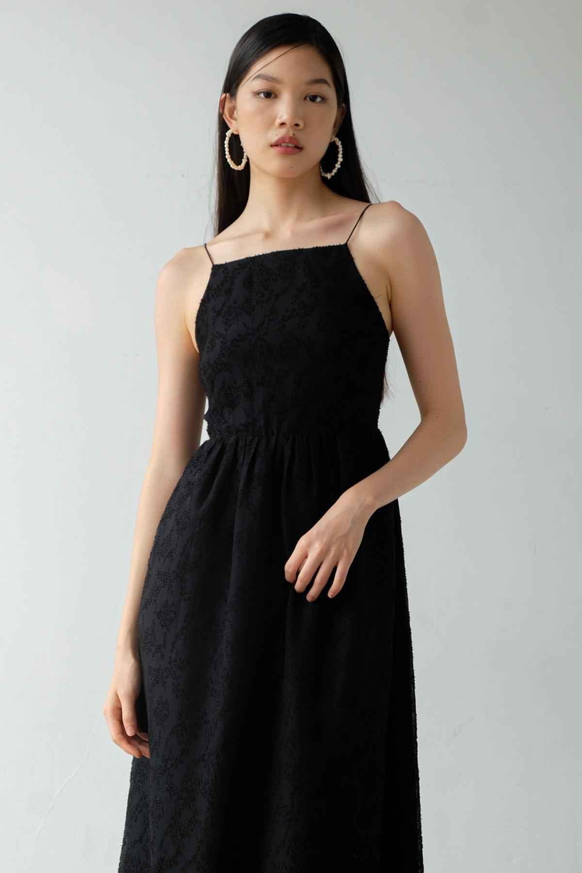 Carrie Dress Black Abstract - EESOME
