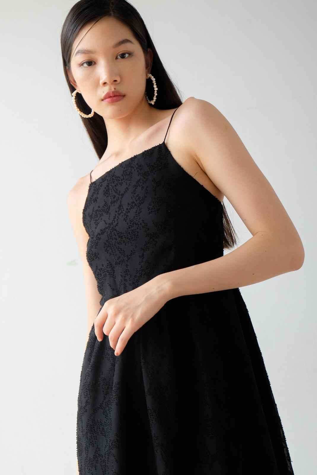Carrie Dress Black Abstract - EESOME