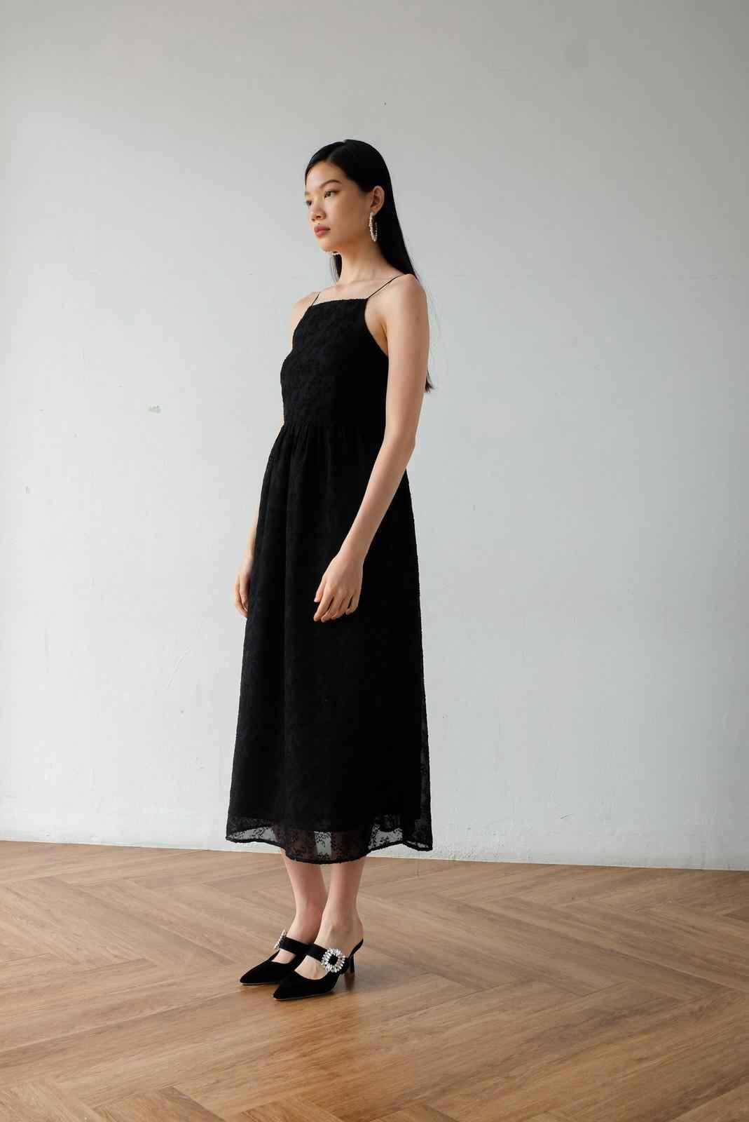 Carrie Dress Black Abstract - EESOME