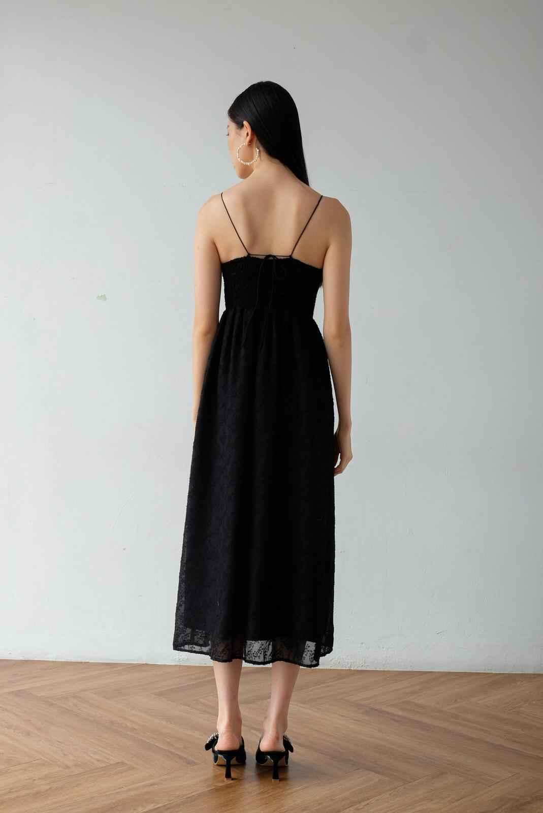 Carrie Dress Black Abstract - EESOME