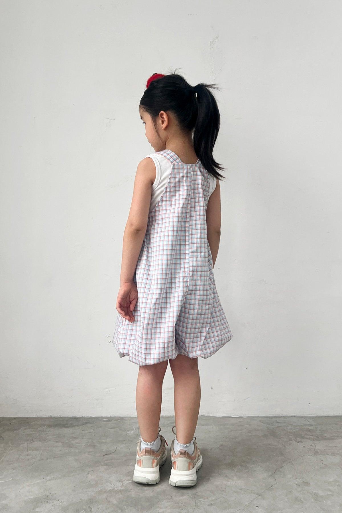 Ceto Petite Jumpsuit Blue Orange Plaid - EESOME
