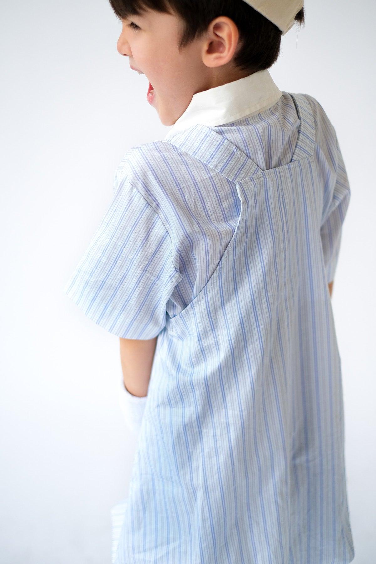 Ceto Petite Top Blue Purple Stripes - EESOME