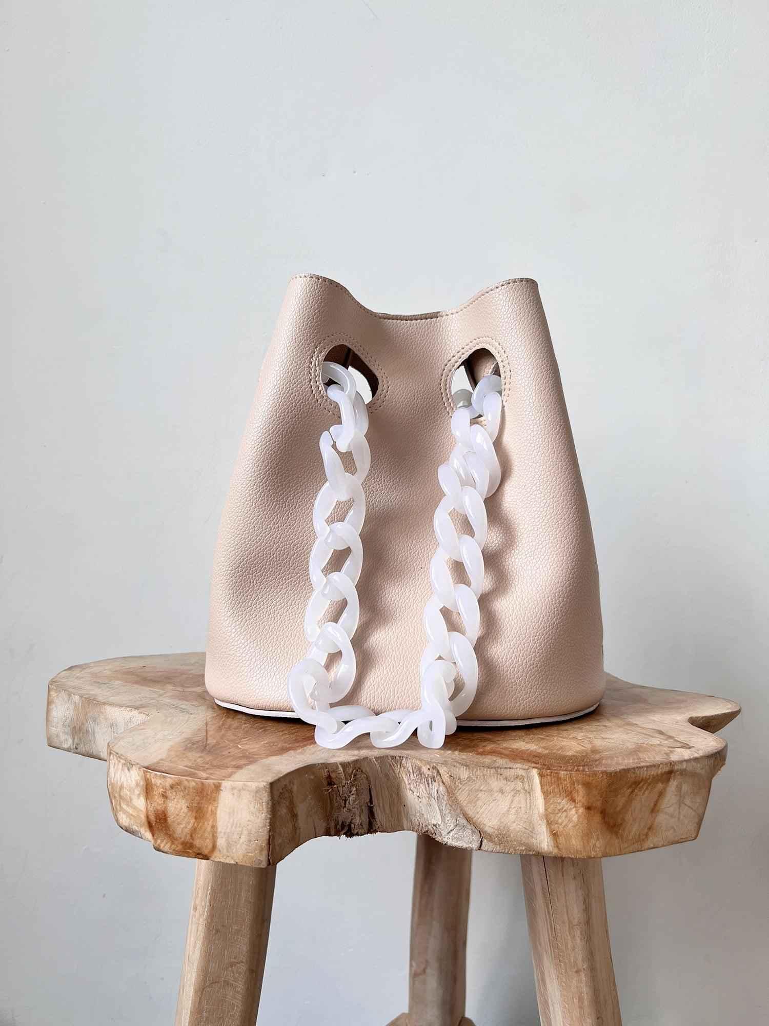 Chaine Bucket Bag Beige - EESOME