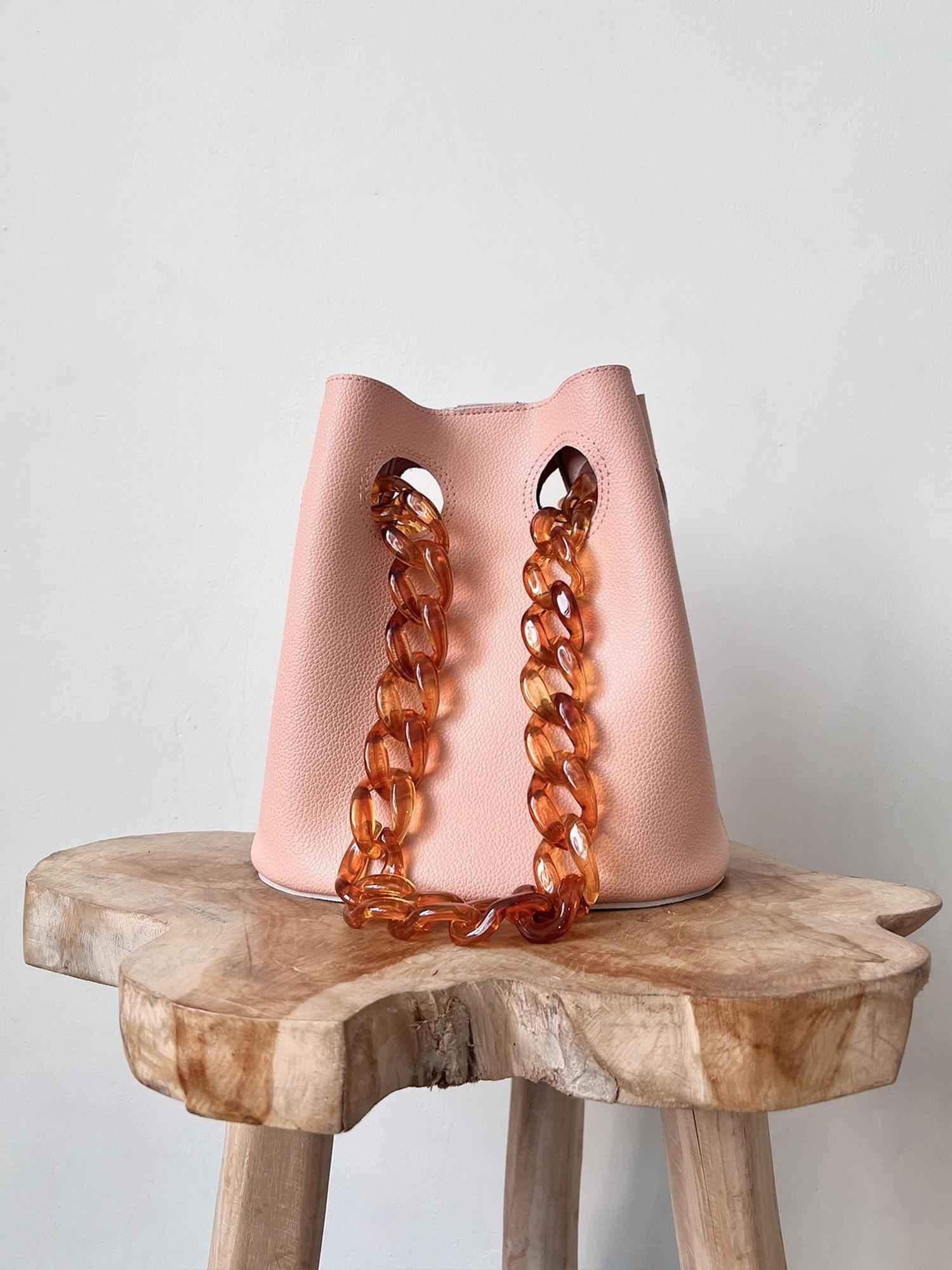 Chaine Bucket Bag Pink - EESOME