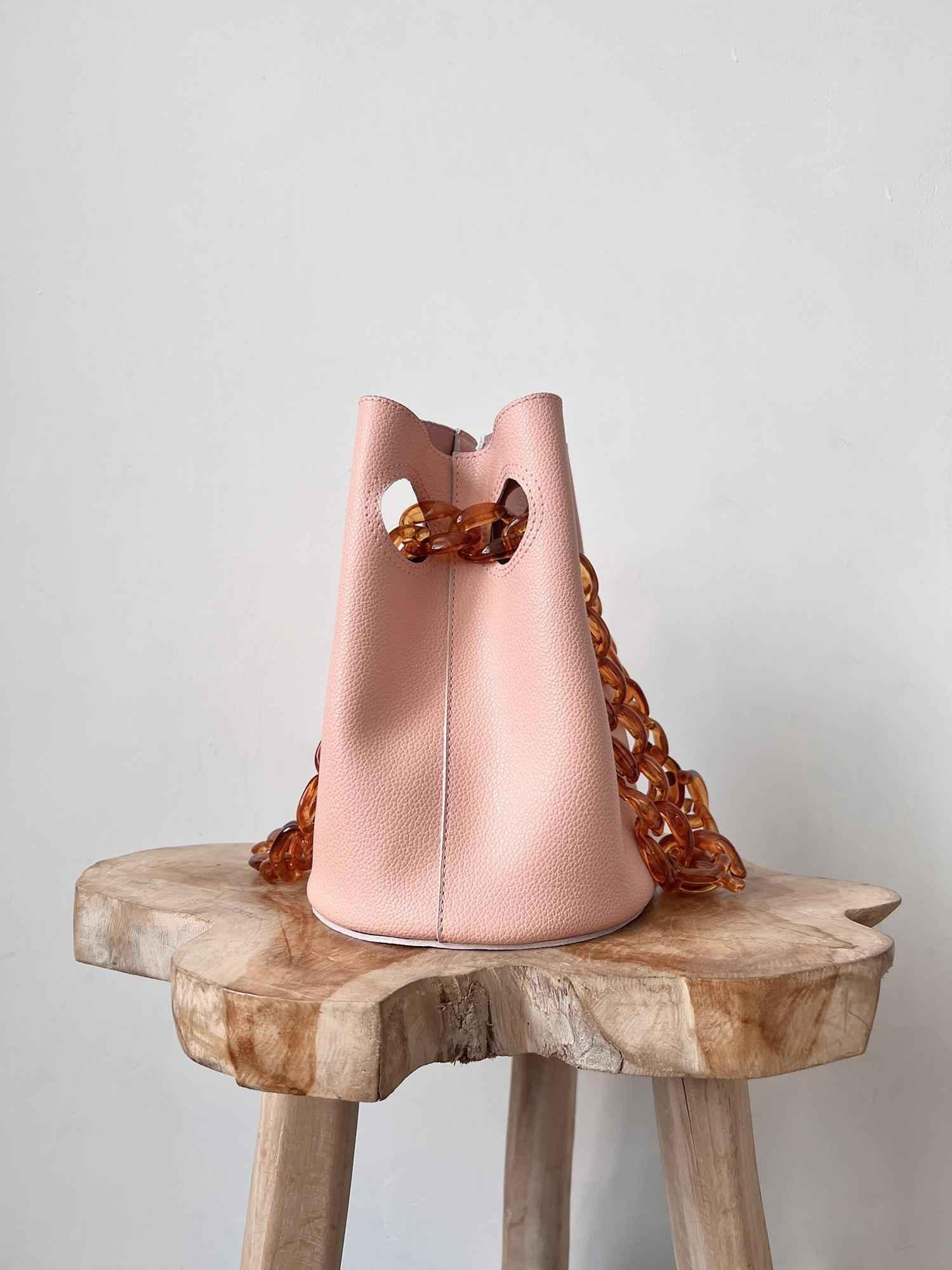 Chaine Bucket Bag Pink - EESOME