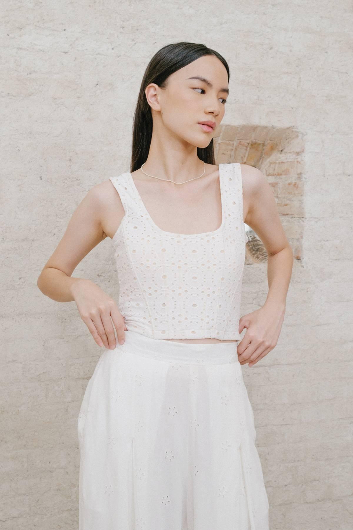 Cory Corset Top Off White - EESOME