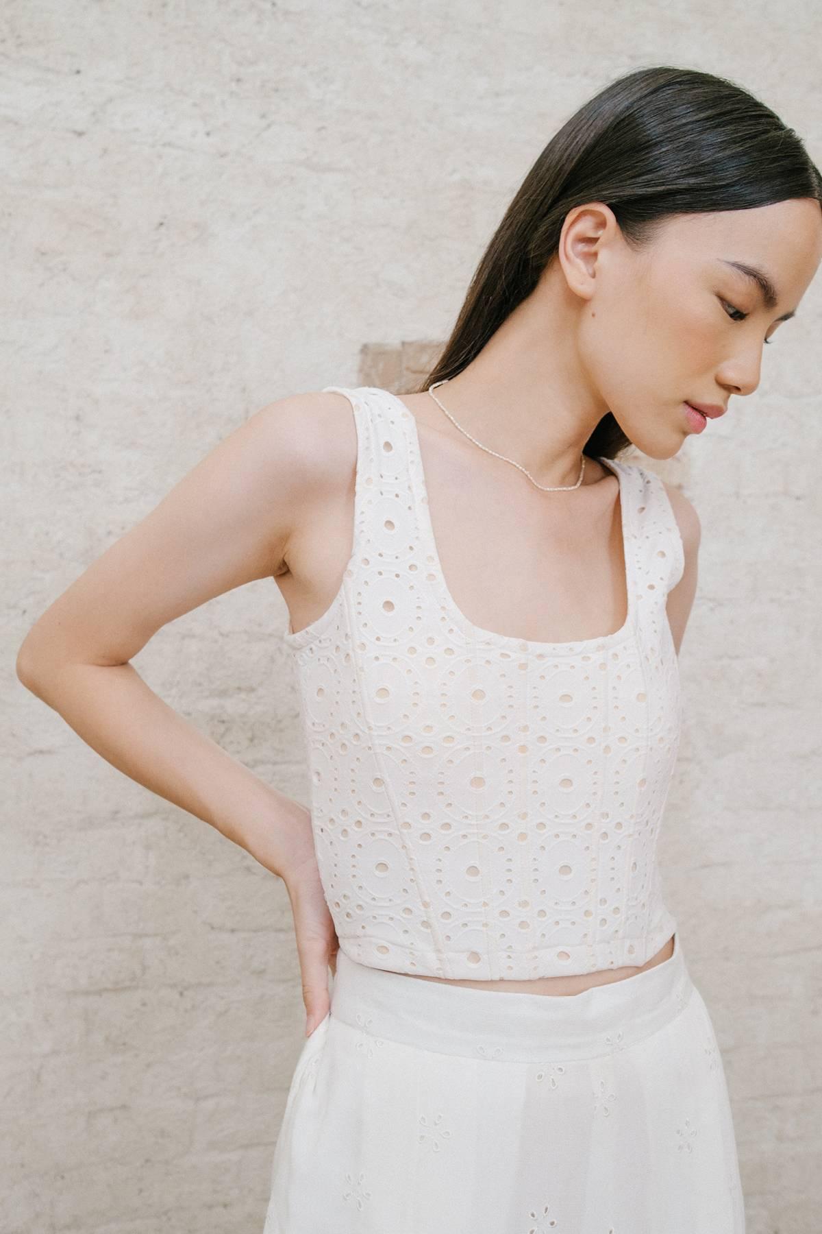 Cory Corset Top Off White - EESOME
