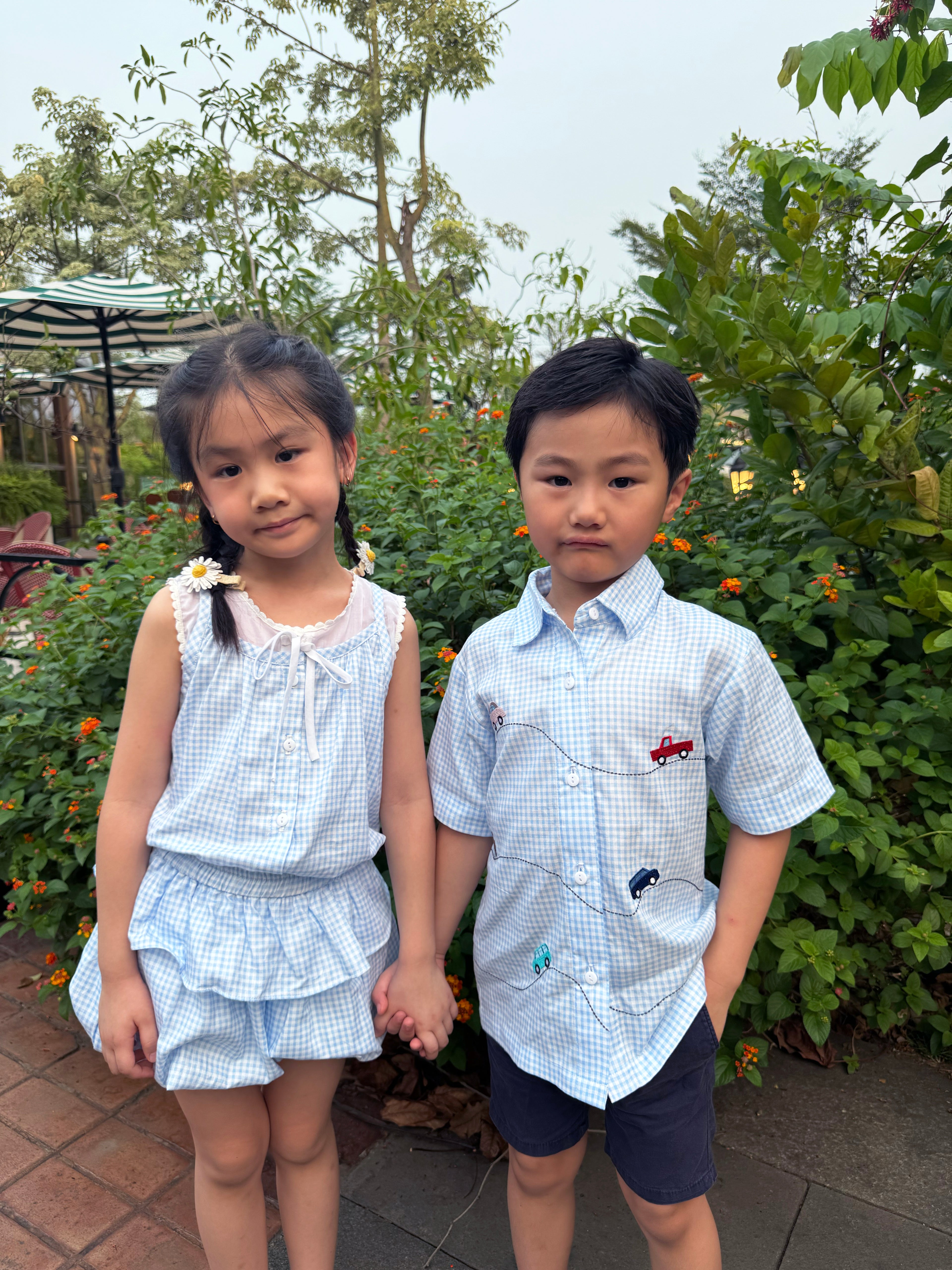 Apron Bubble Petite Shorts Blue