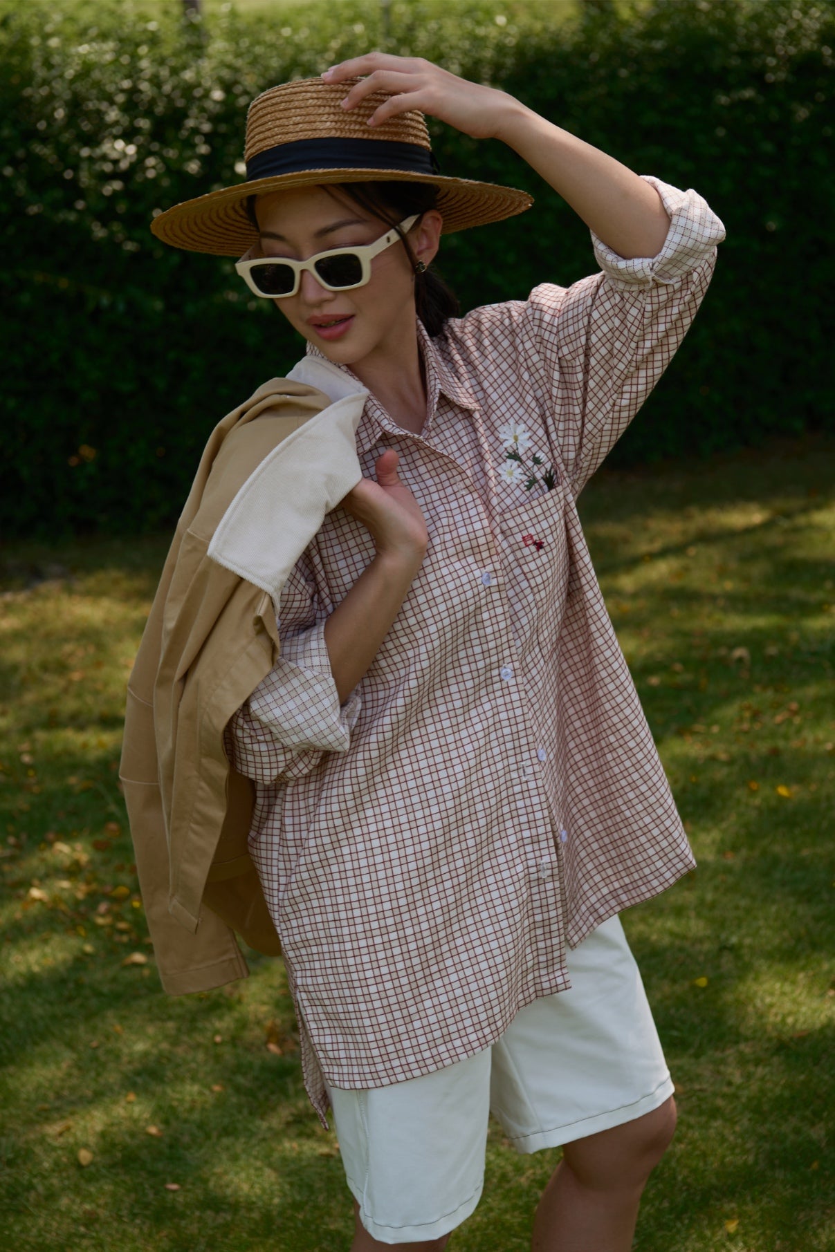 Daisybug Oversized Shirt Plaid Red
