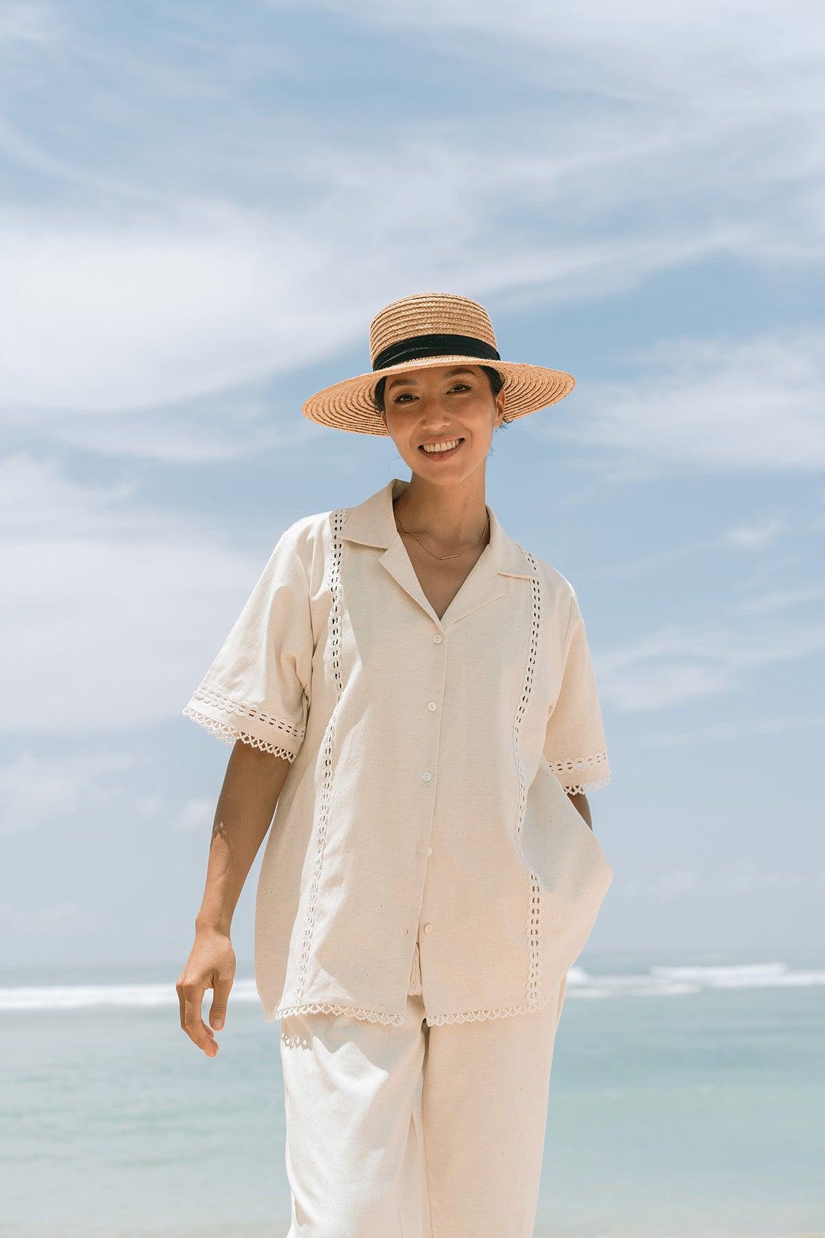 Dania Shirt Ecru - EESOME