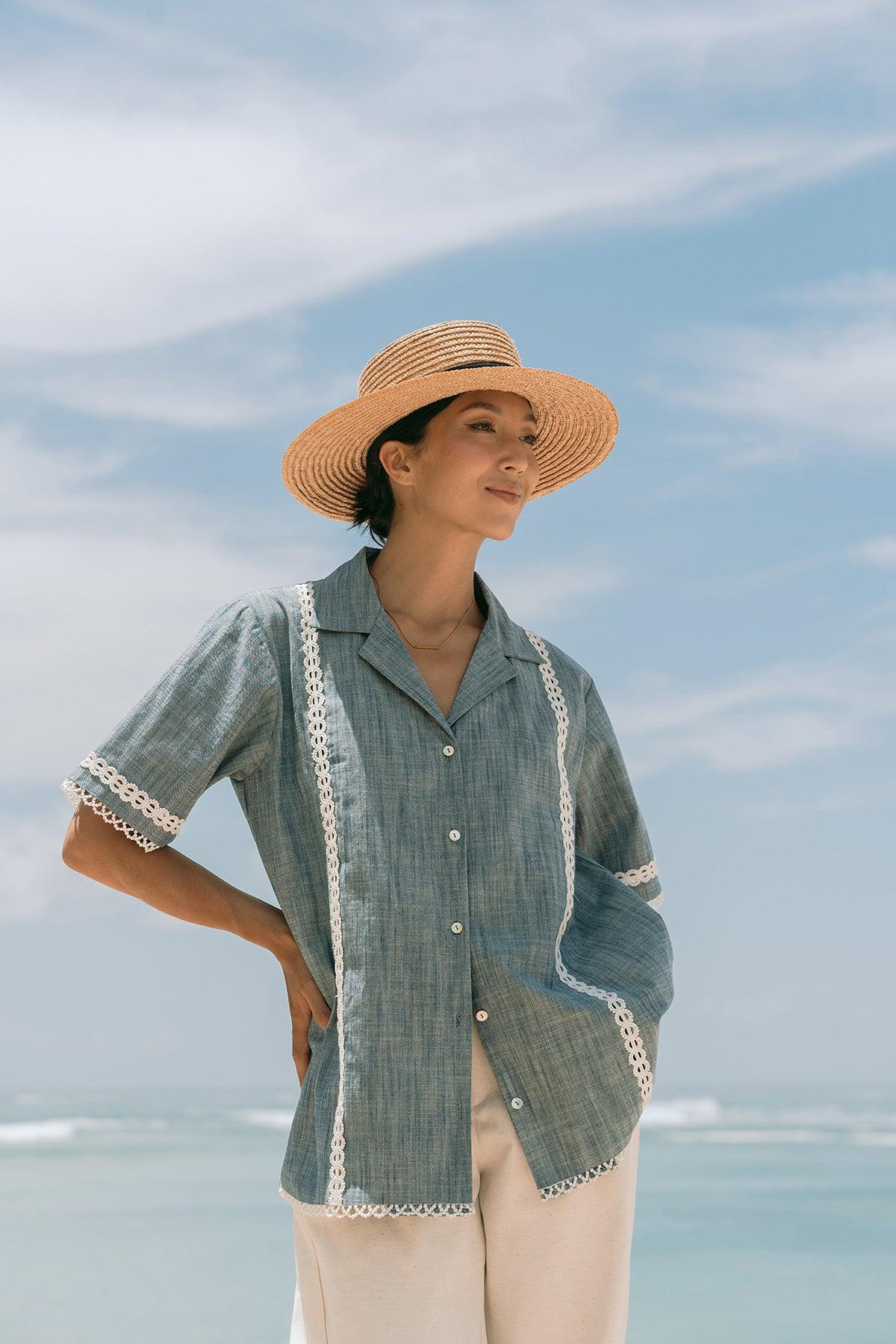 Dania Shirt Misty Blue - EESOME