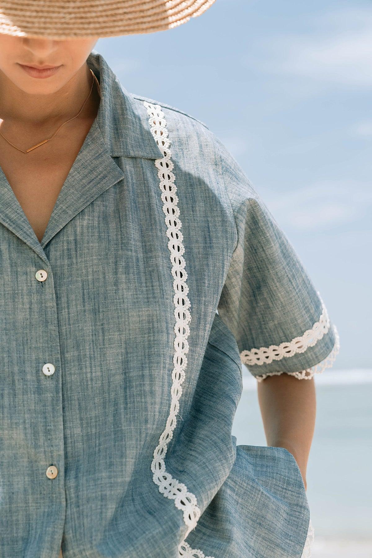 Dania Shirt Misty Blue - EESOME