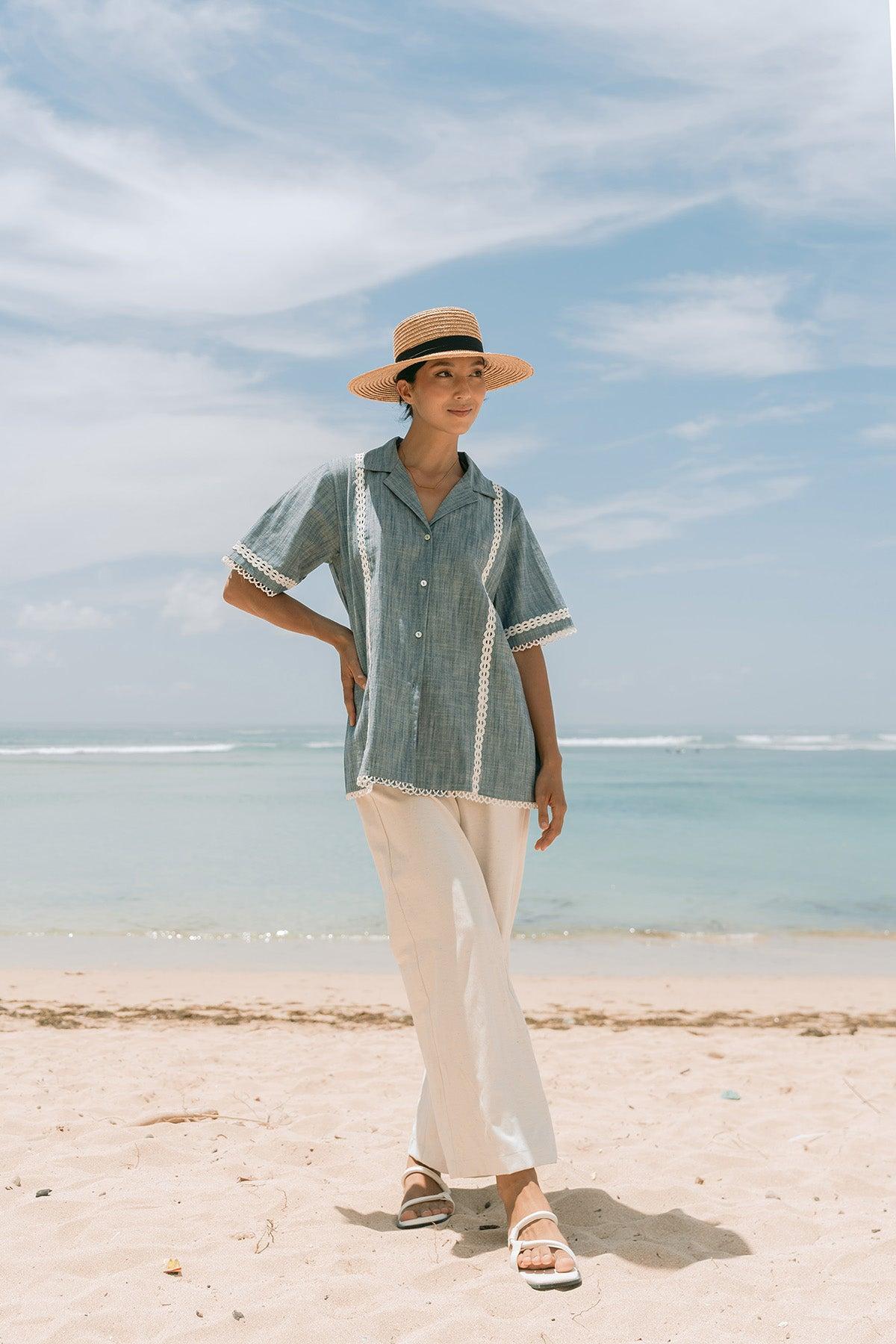 Dania Shirt Misty Blue - EESOME