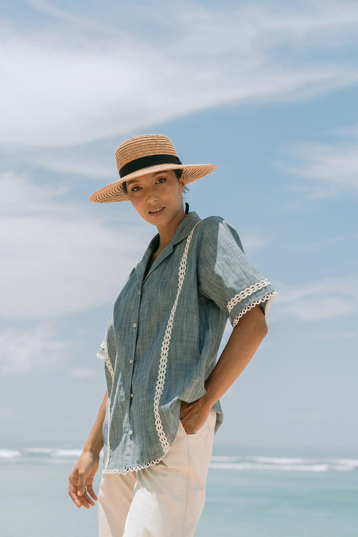 Dania Shirt Misty Blue - EESOME
