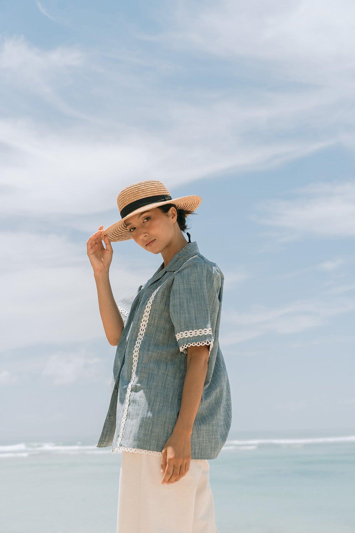 Dania Shirt Misty Blue - EESOME