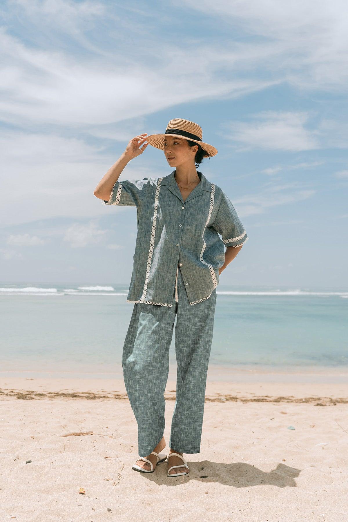 Dania Shirt Misty Blue - EESOME