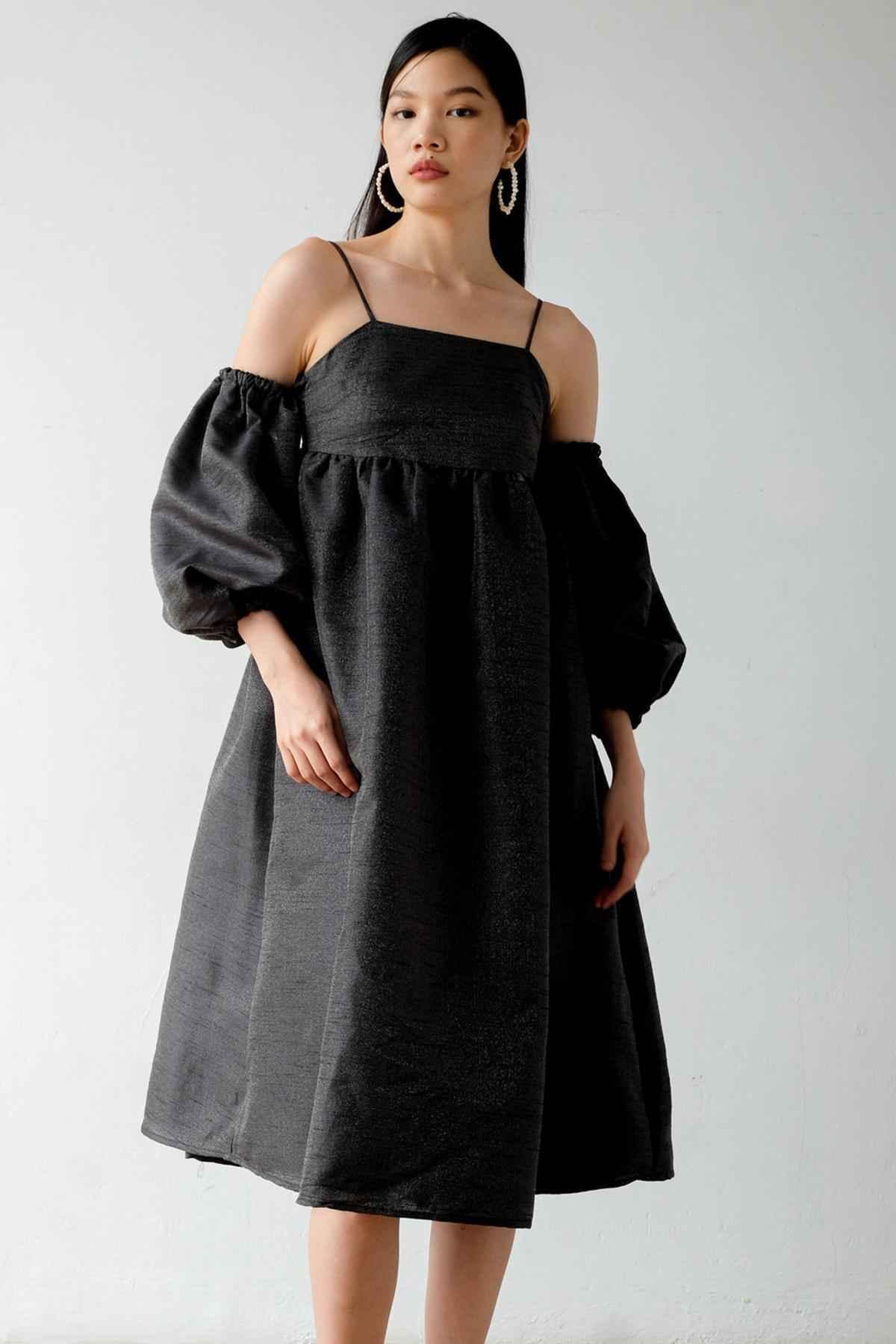 Daphne Dress Black Silver - EESOME
