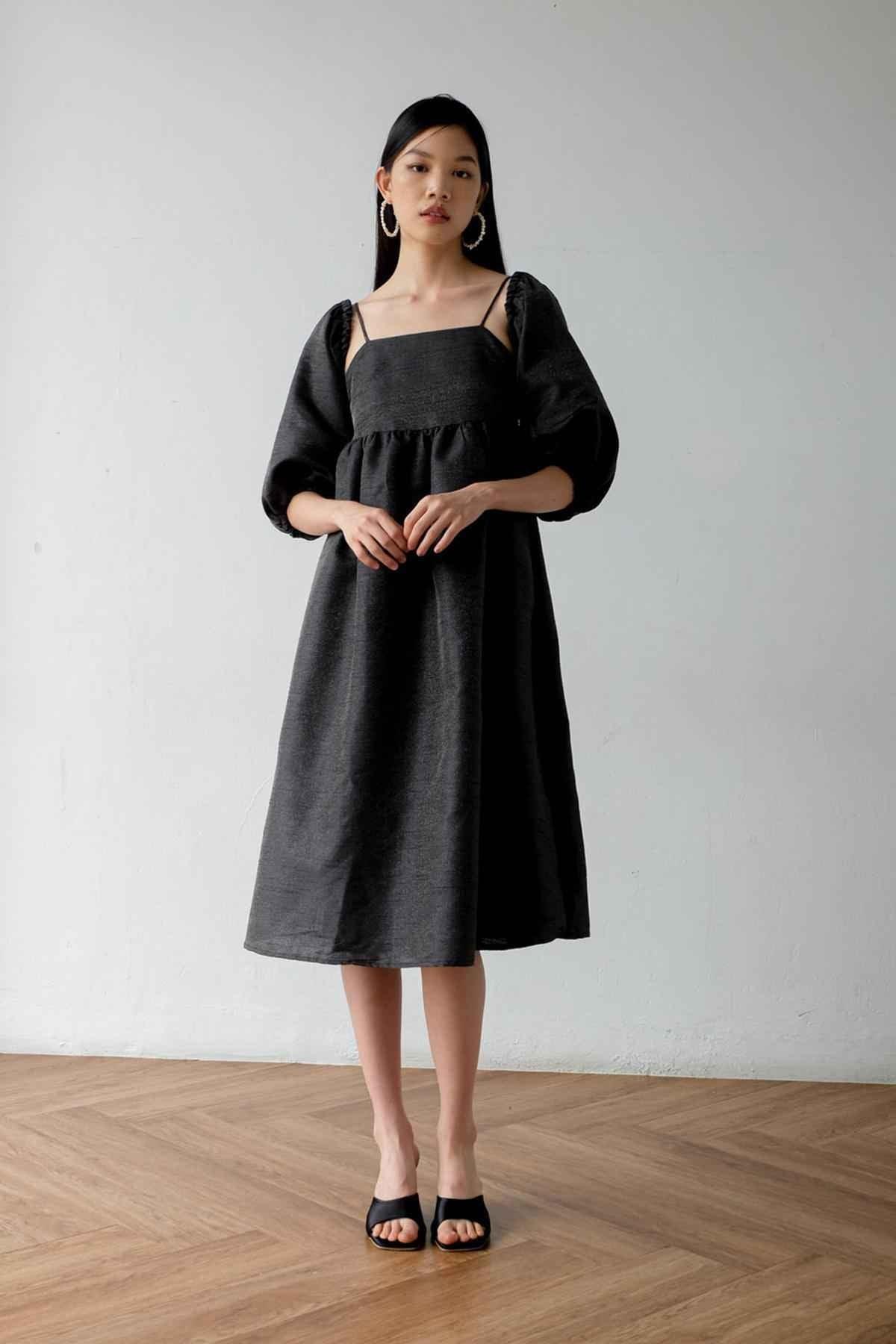 Daphne Dress Black Silver - EESOME
